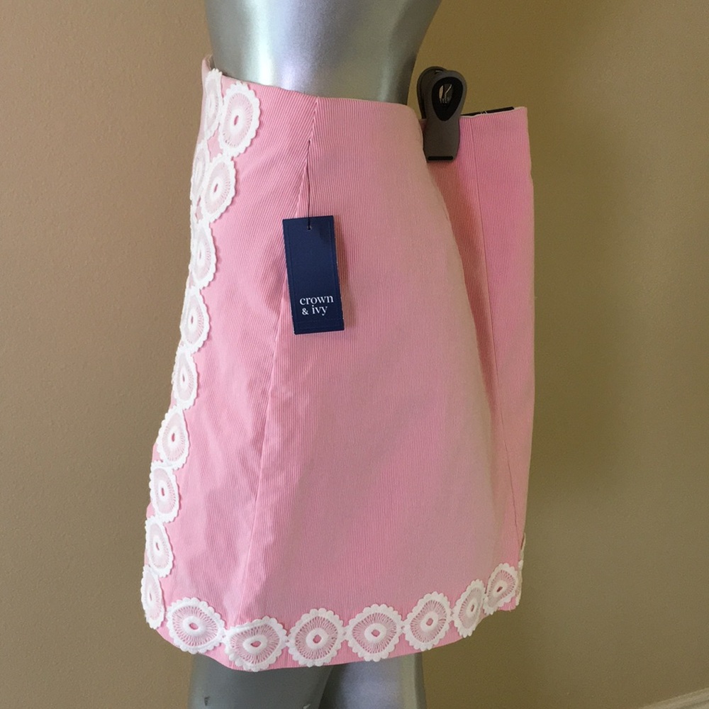 CROWN & IVY | Hello Spring Pink Rage / White Stripe Skort - Picture 6 of 11